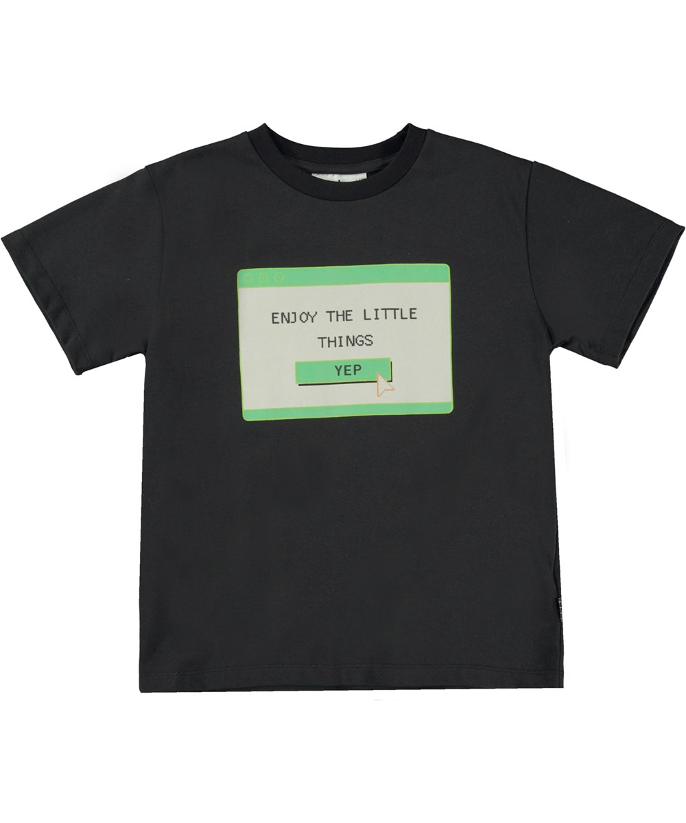 Riley - I`M Not A Robot - Zwart biologisch t-shirt met pop-up computerprint